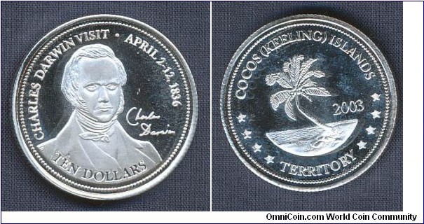 Cocos-Keeling Islands 10 Dollars missing text over 