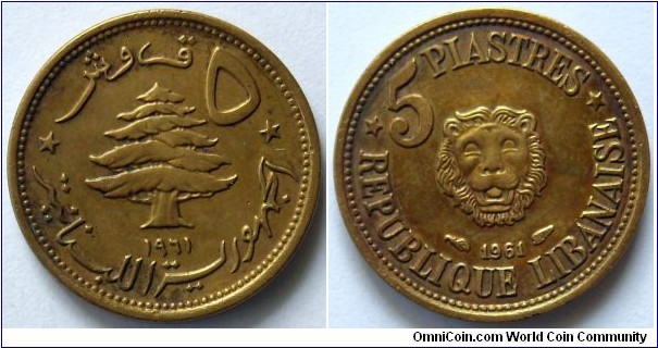5 piastres.
1961, coin from Paris Mint.