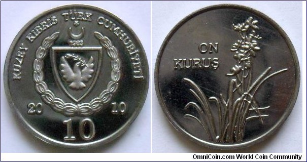 10 kurus.
2010, Turkish Republic of Northern Cyprus