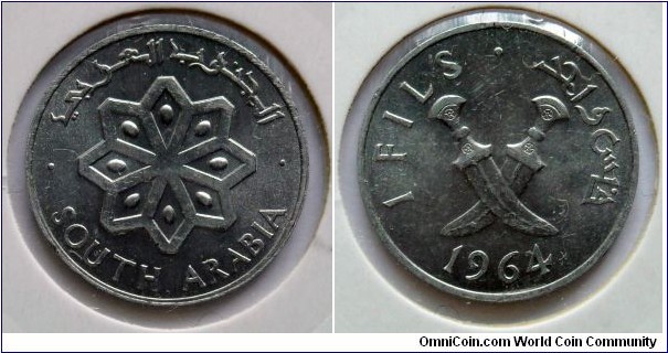 1 fils.
1964, South Arabia