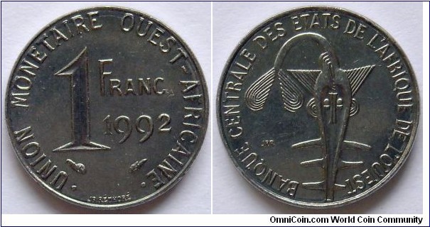 1 franc.
1992
