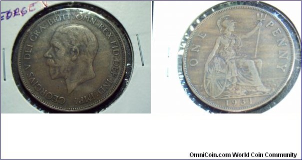 1931 king george V 1 penny