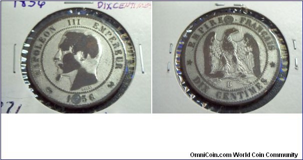 Dix centimes,very rough coin,8 is missing.