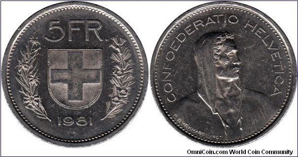 5 francs 1981, coin alignment