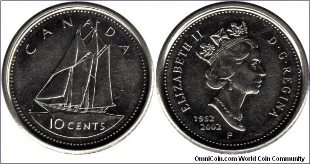 10 cents 2002, 50th anniversary of Queen Elizabeth II coronation