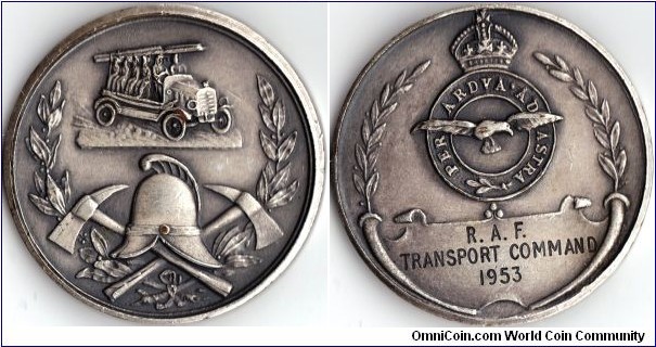 Silver plated bronze medalet produced for RAF Transport Command 