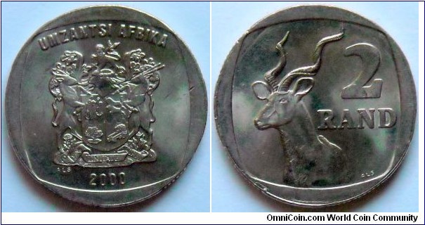 2 rand.
2000, Umzantsi Afrika