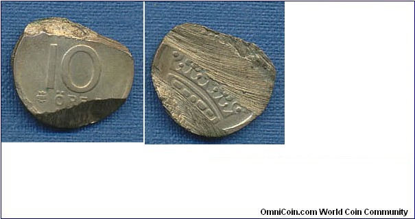 10 Ore, no date  struck on scrap