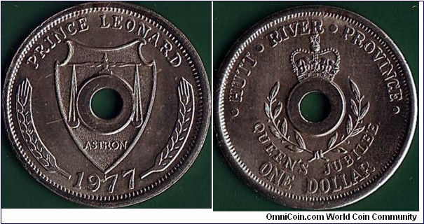Principality of Hutt River (Hutt River Province Principality) 1977 1 Dollar.

25 Years of Queen Elizabeth II's Reign.