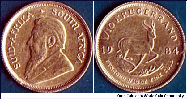 South Africa 1984 1/10 Krugerrand.