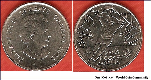 25 cents Vancouver 2010: men's hockey team 2002 
nickel-plated steel 
