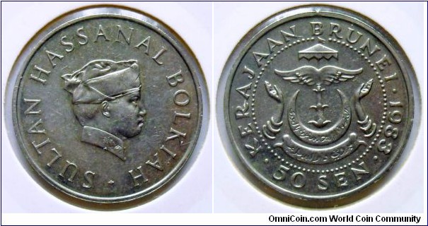 50 sen.
1983, Sultan Hassanal Bolkiah