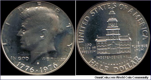 1976-S Half Dollar, 40% Ag