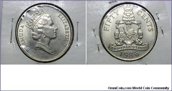 Bermuda 1986 50 Cent KM# 48 