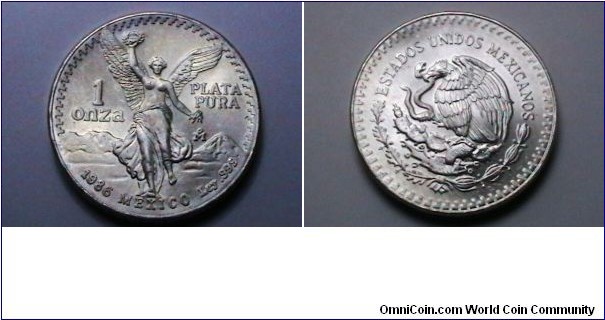 Mexico 1986 BU Silver Libertad 