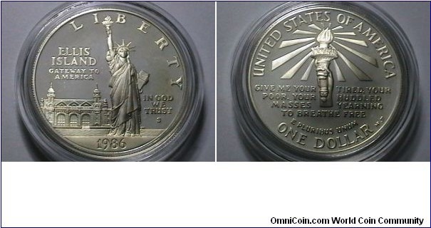 U.S. 1986-S Proof Statue of Liberty comm. 