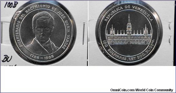 Venezuela BU 1986 100 Bolivia KM# 60 (Y# 60) 