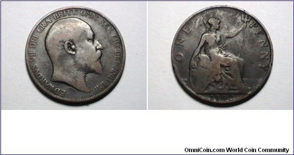 Great Britian 1902 1 Penny KM# 794.2 