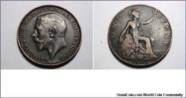Great Britian 1912H 1 Penny KM# 810 