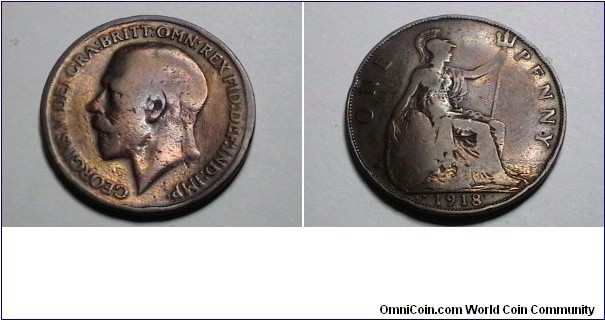 Great Britian 1918KN 1 Penny KM# 810 