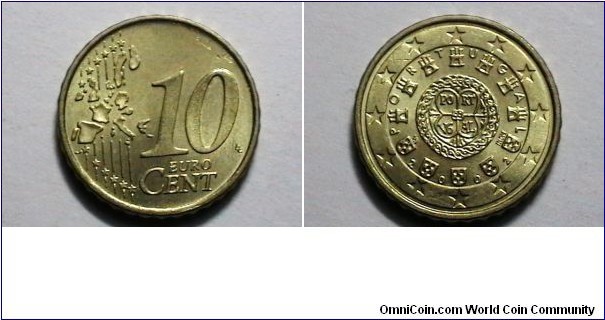 Portugal 2002 10 Cents Euro KM# 743 