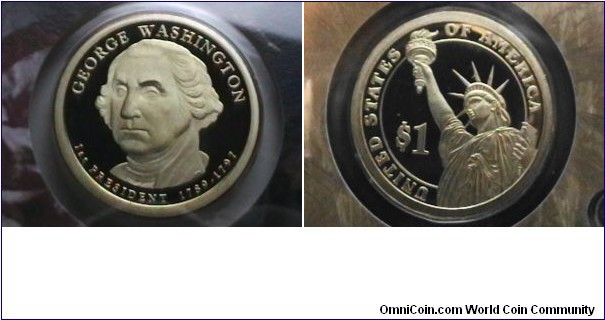 2007-S Proof Washington  1st Pres. dollar