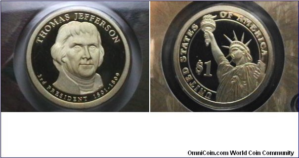 2007-S Proof Jefferson 3rd Pres. dollar