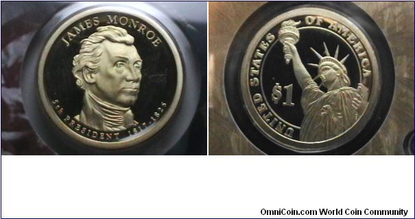 2008-S Proof Monroe 5th Pres. dollar