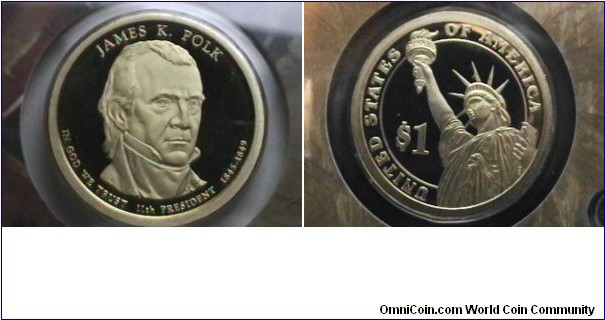 2009-S Proof Polk 11th Pres. dollar