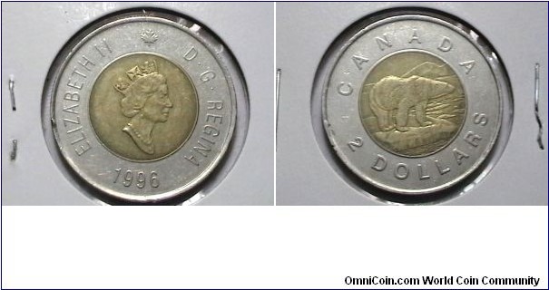 Canadian 1996 2 dollar KP# 270 