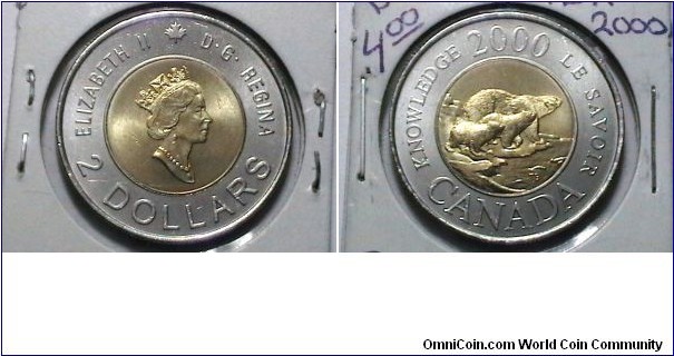 Canadian 2000 2 dollar  Knowledge rev. KP# 399 