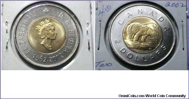 Canadian 2002 (1952-) 2 dollar KP# 449 