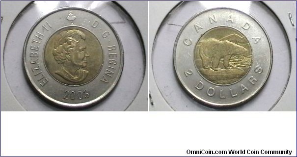 Canadian 2003 2 dollar New Effiage KP# 496 