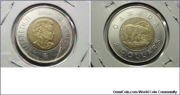Canadian 2006L 2 dollar Single Date top Mint logo KP# 496 
