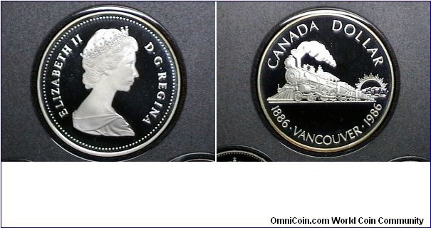 Canada 1986 Proof Vancouver Silver 1 dollar 