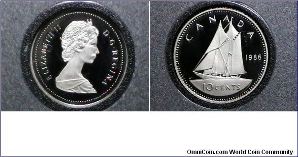 Canada 1986 Proof 10 Cent 