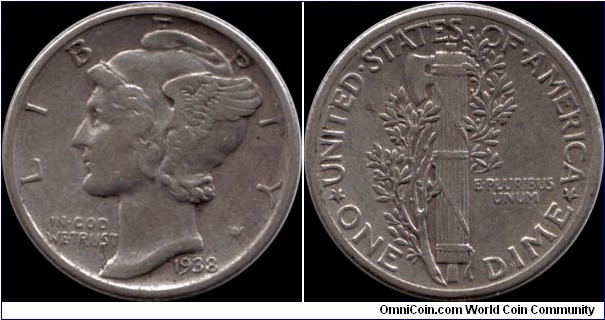 1938 Dime