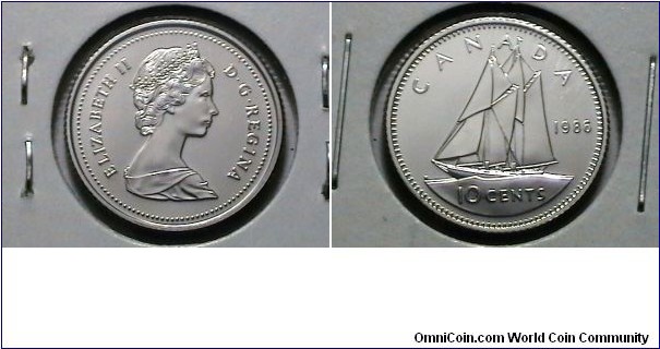 Canada 1986 Proof like 10 Cents KM# 77.2 