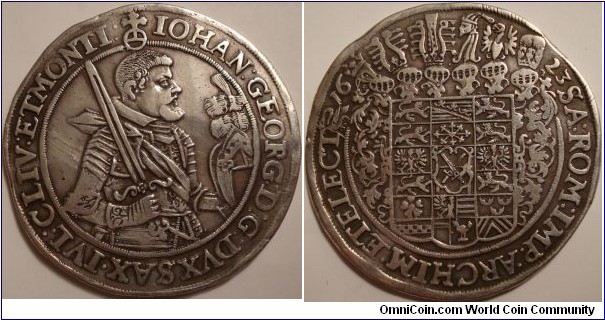 1623 AR Thaler of Iohan Georg, Saxony. 