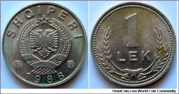 1 lek.
1988, Aluminum.