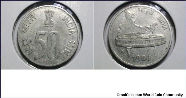 India 1988 50 Paise 