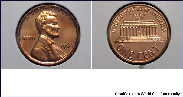 U.S. 1 Cent Lincoln Memorial Proof