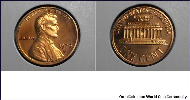 U.S. 1 Cent Lincoln Memorial Proof