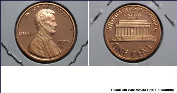 U.S. 1 Cent Lincoln Memorial Proof Type 2
