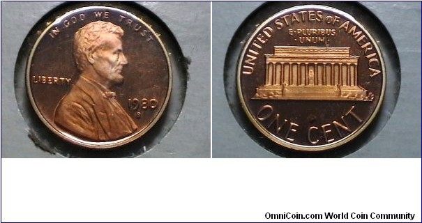 U.S. 1 Cent Lincoln Memorial Proof