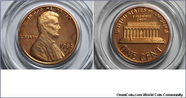 U.S. 1 Cent Lincoln Memorial Proof