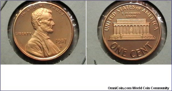 U.S. 1 Cent Lincoln Memorial Proof