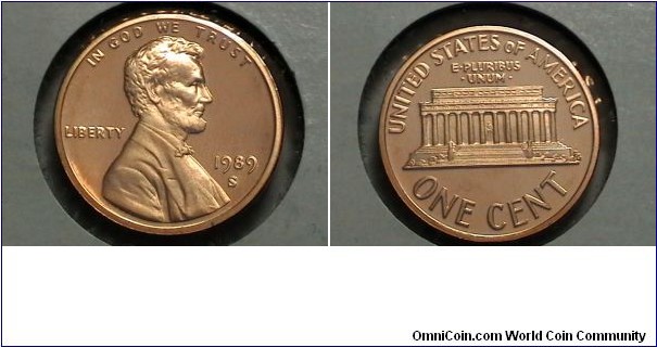 U.S. 1 Cent Lincoln Memorial Proof