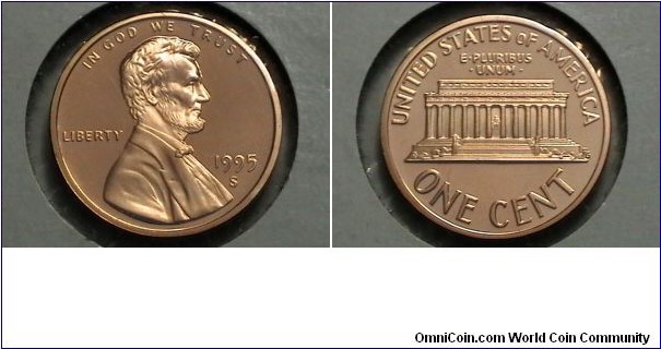 U.S. 1 Cent Lincoln Memorial Proof