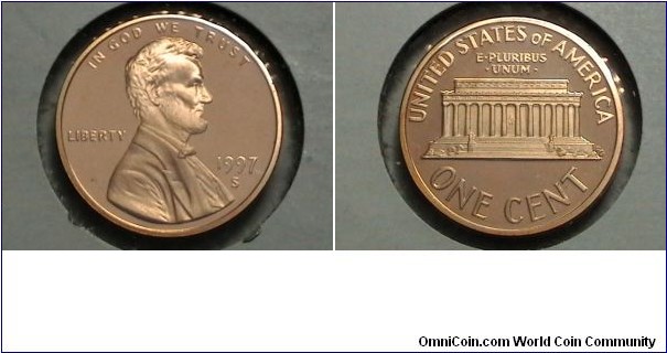 U.S. 1 Cent Lincoln Memorial Proof